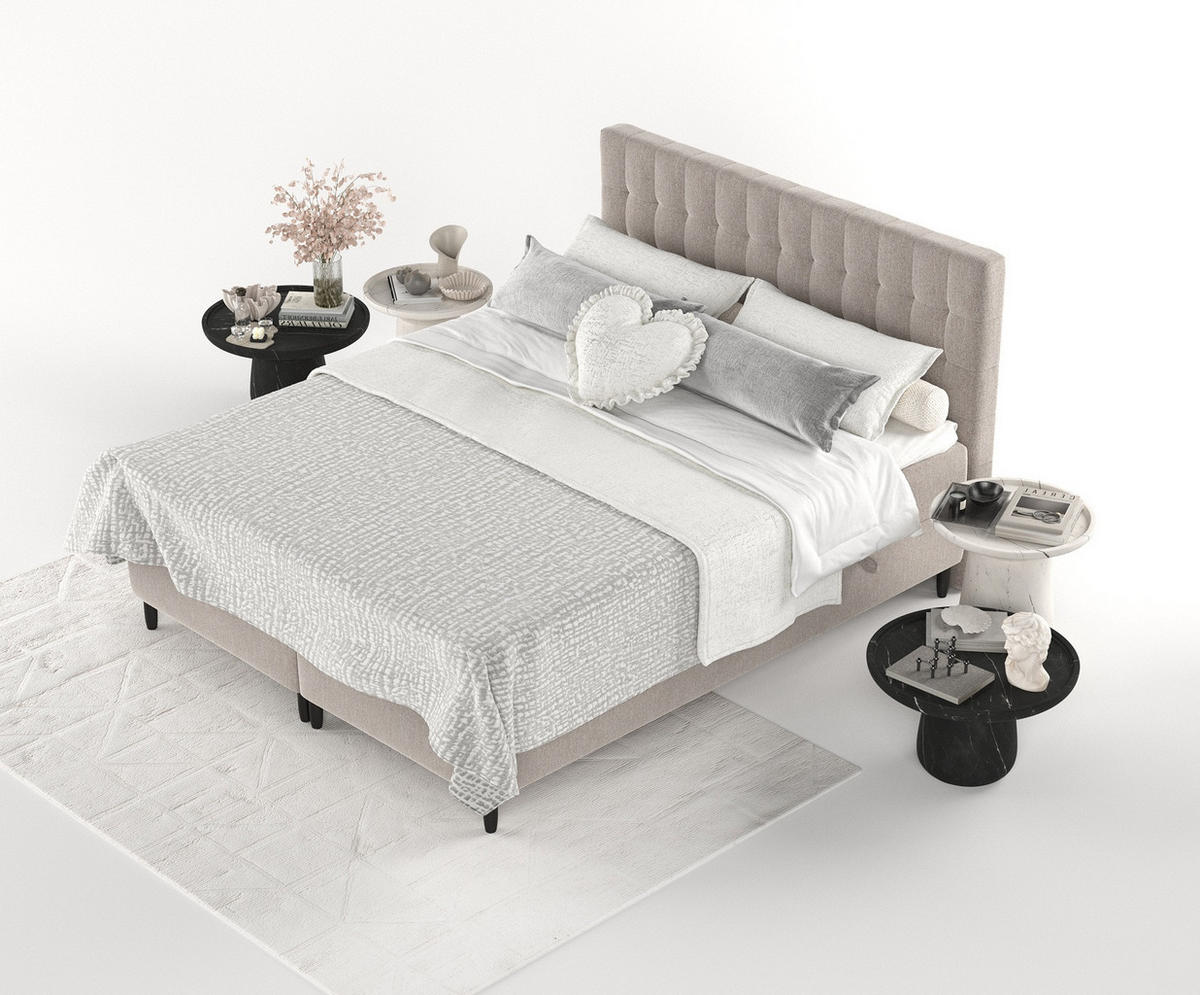 BOXBETT Divine Hellbraun 180/200 cm - Hellbraun/Schwarz, Holz/Holzwerkstoff (180/200cm) - Maison de Reve