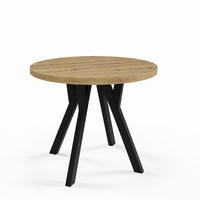 ESSTISCH ausziehbar rund 100-200 cm ATO Aristan, Auszugstisch mit Einlegeplatte - Dunkelbraun/Schwarz, Holzwerkstoff (100/100/77cm) - VENASI MÖBEL