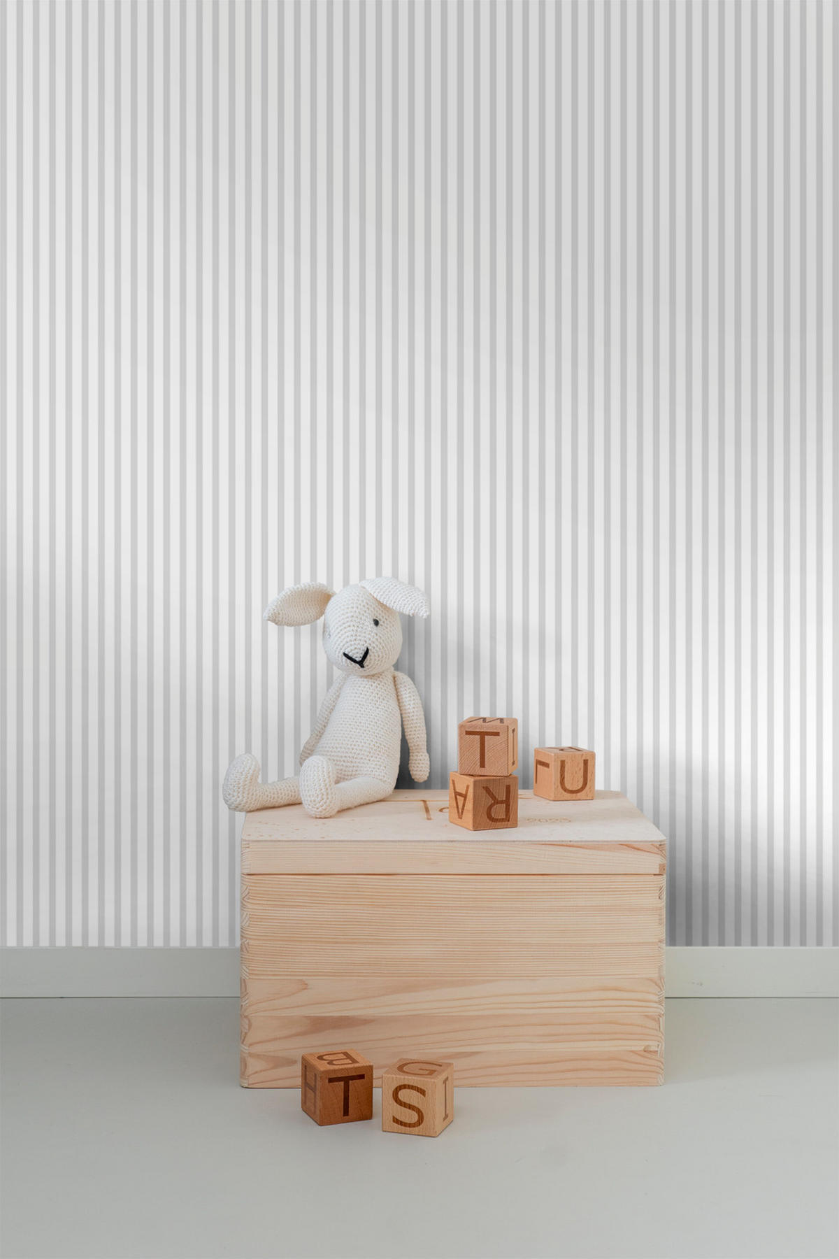 TAPETE Streifen 53 cm x 10 m - Grau, Papier (53/1000cm) - Sanders & Sanders