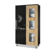 VITRINE Denjo Tür in Eiche Natur - Eichefarben, Holzwerkstoff (71/129/35cm) - Vladon
