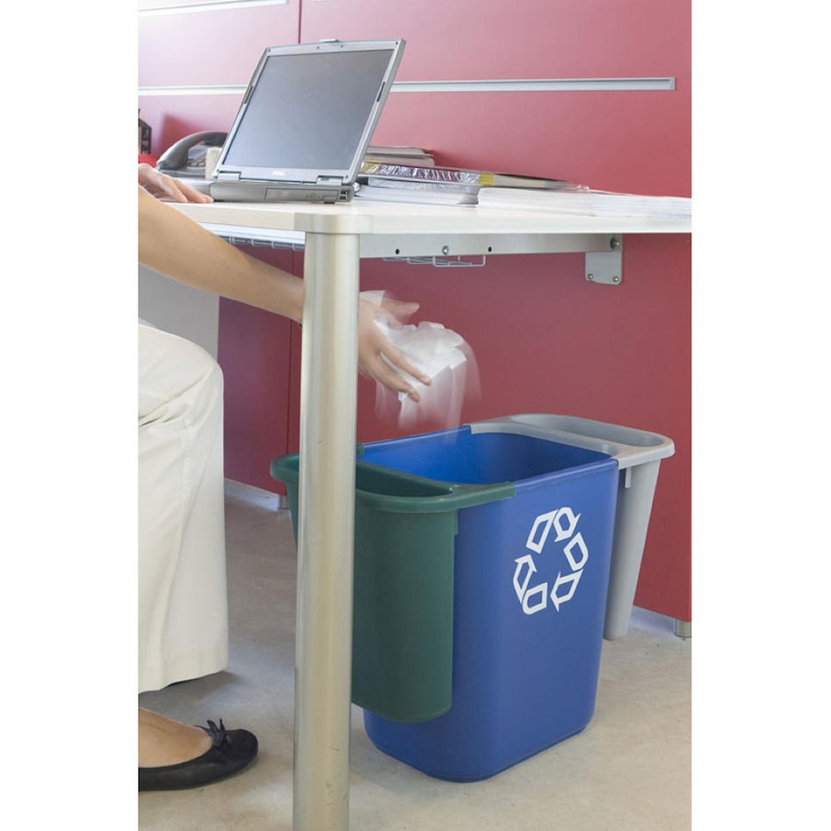 MÜLLEIMER Rechteckig Aus Polyethylen 26,6 Liter Blau - Blau, Metall (26/38.1/36.6cm) - PROREGAL