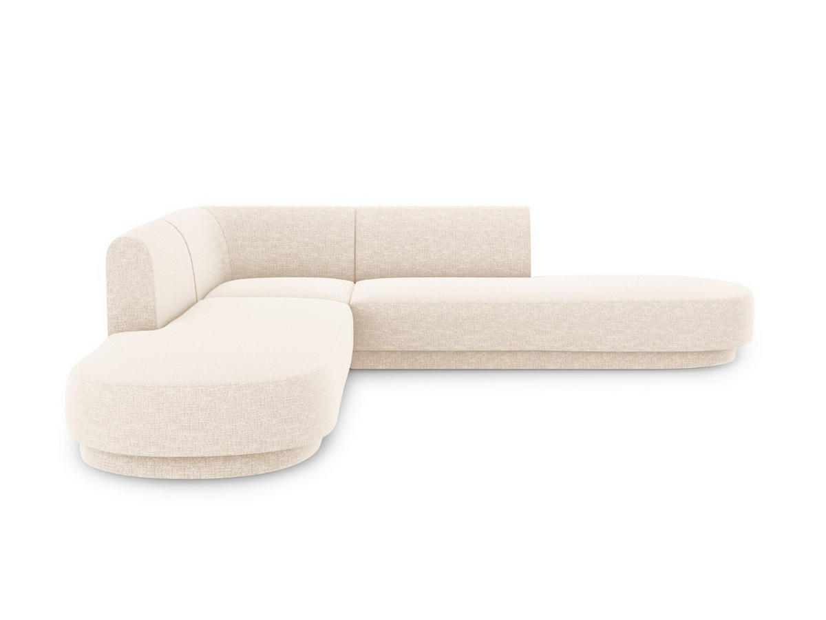 WENDBARES-ECKSOFA Miley aus Chenille-Stoff leichtes beige 5 Sitzplätze - Creme, Textil (248/248cm) - Micadoni