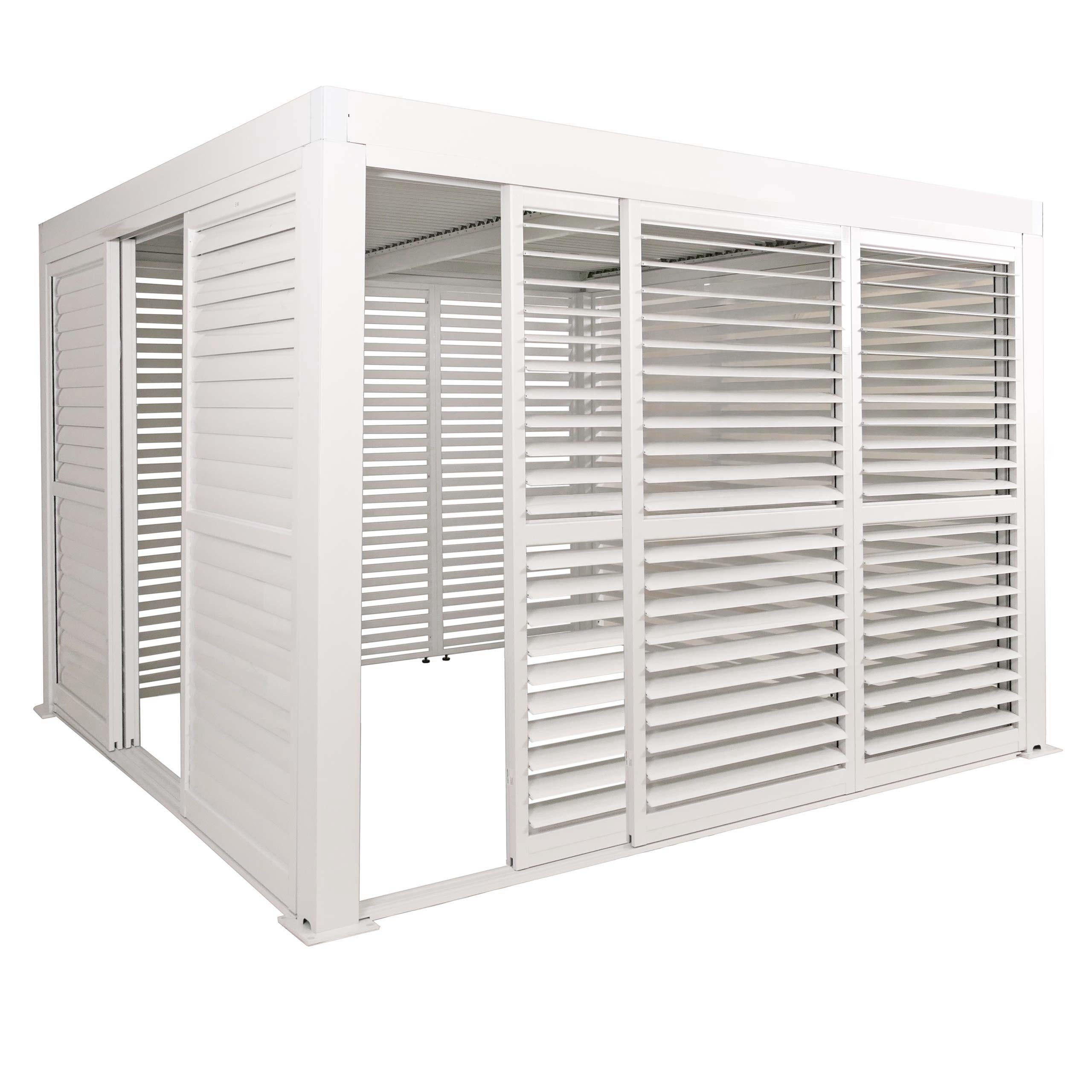 PERGOLA MIT SCHIEBETÜR Weiß - Weiß, Metall (300/220/300cm) - MCW