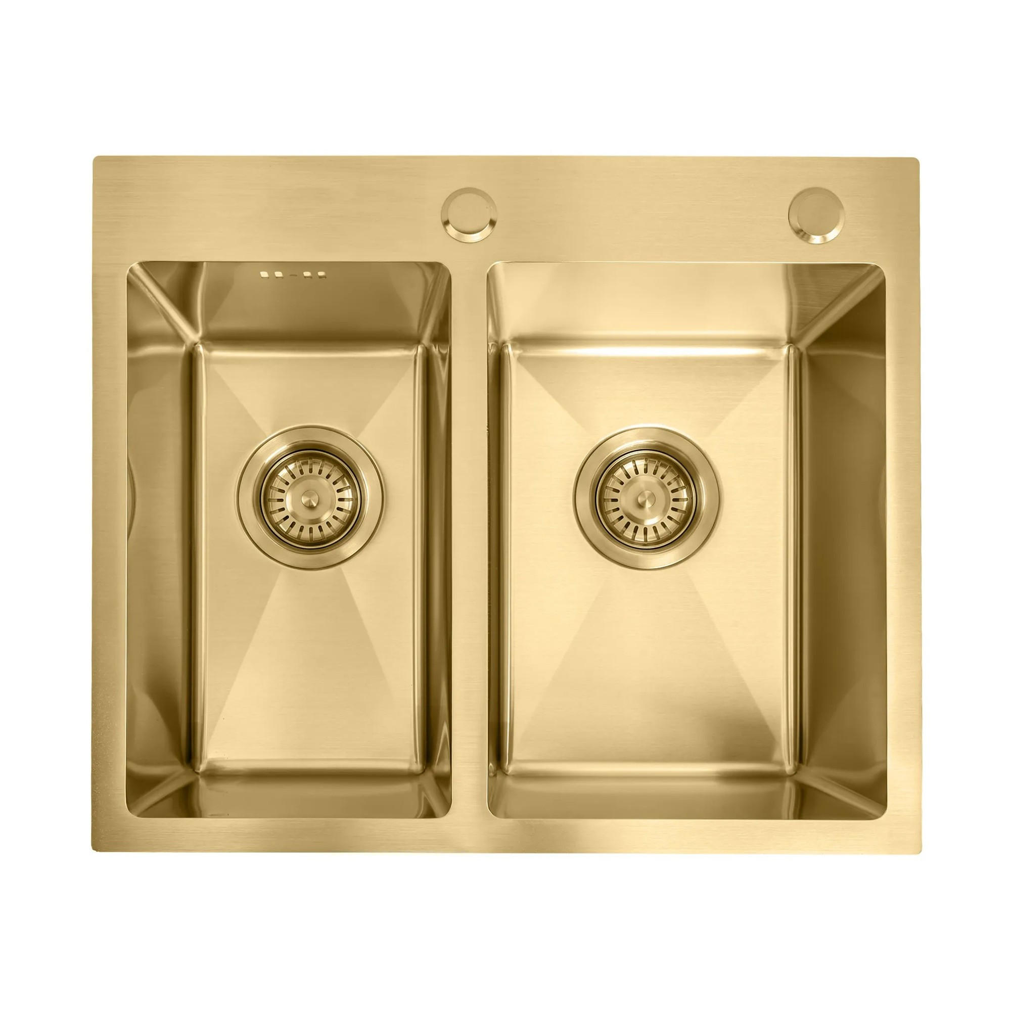 EDELSTAHLSPÜLE Rea Toby Brush Gold ohne Küchenarmatur - Goldfarben, Metall (48/21/56cm) - REA