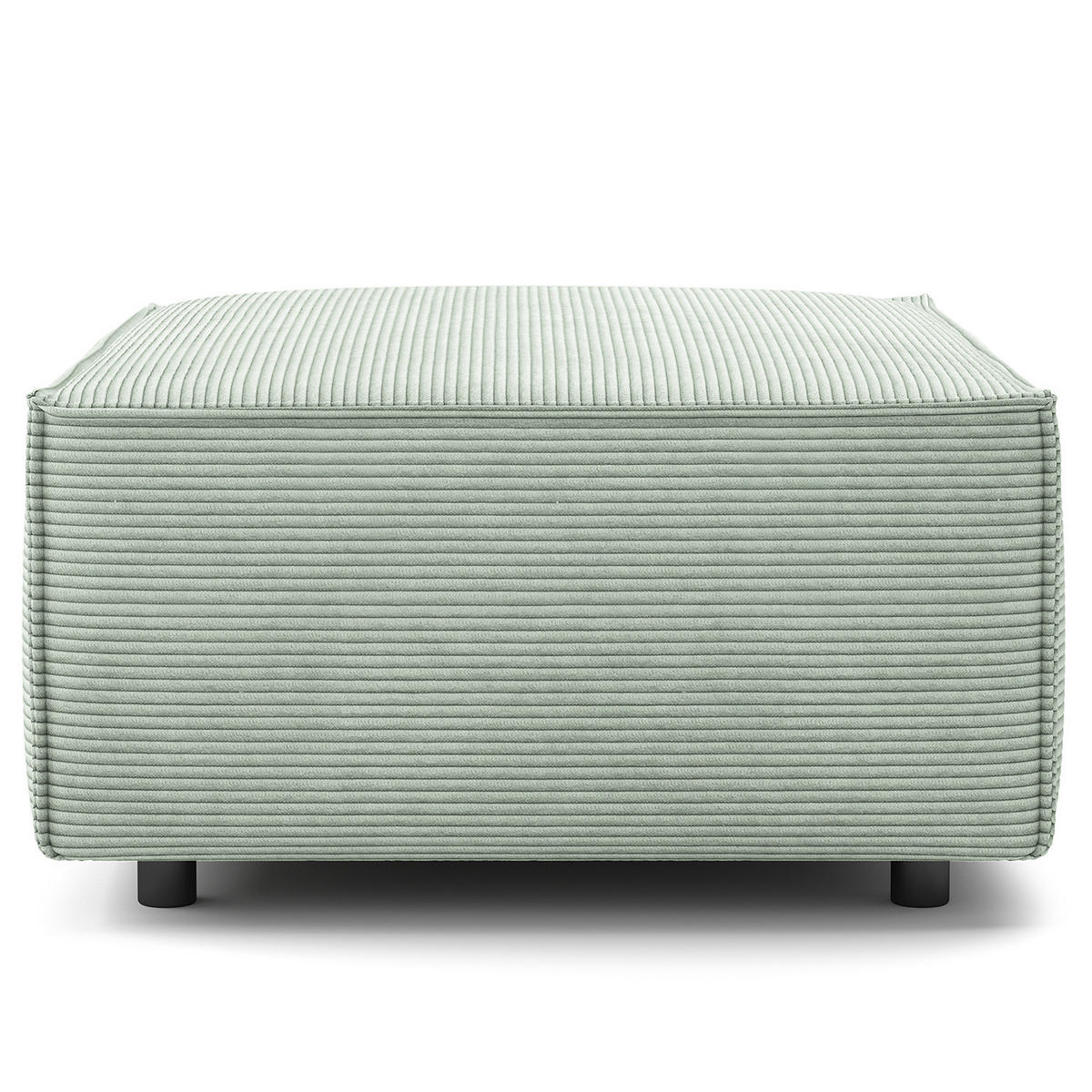 POLSTERHOCKER rechteckig - Schwarz/Mintgrün, Kunststoff/Textil (97/40/79cm) - home24