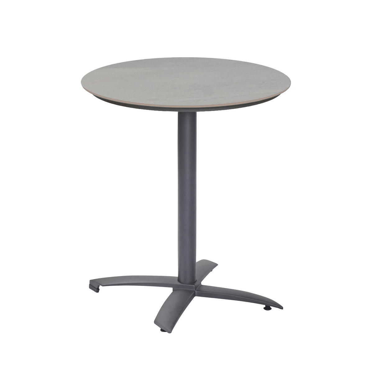 GARTENTISCH Ohio Ø70x70 cm, Metall-Stein, Anthrazit - Anthrazit, Metall (70/70/70cm) - dasmöbelwerk