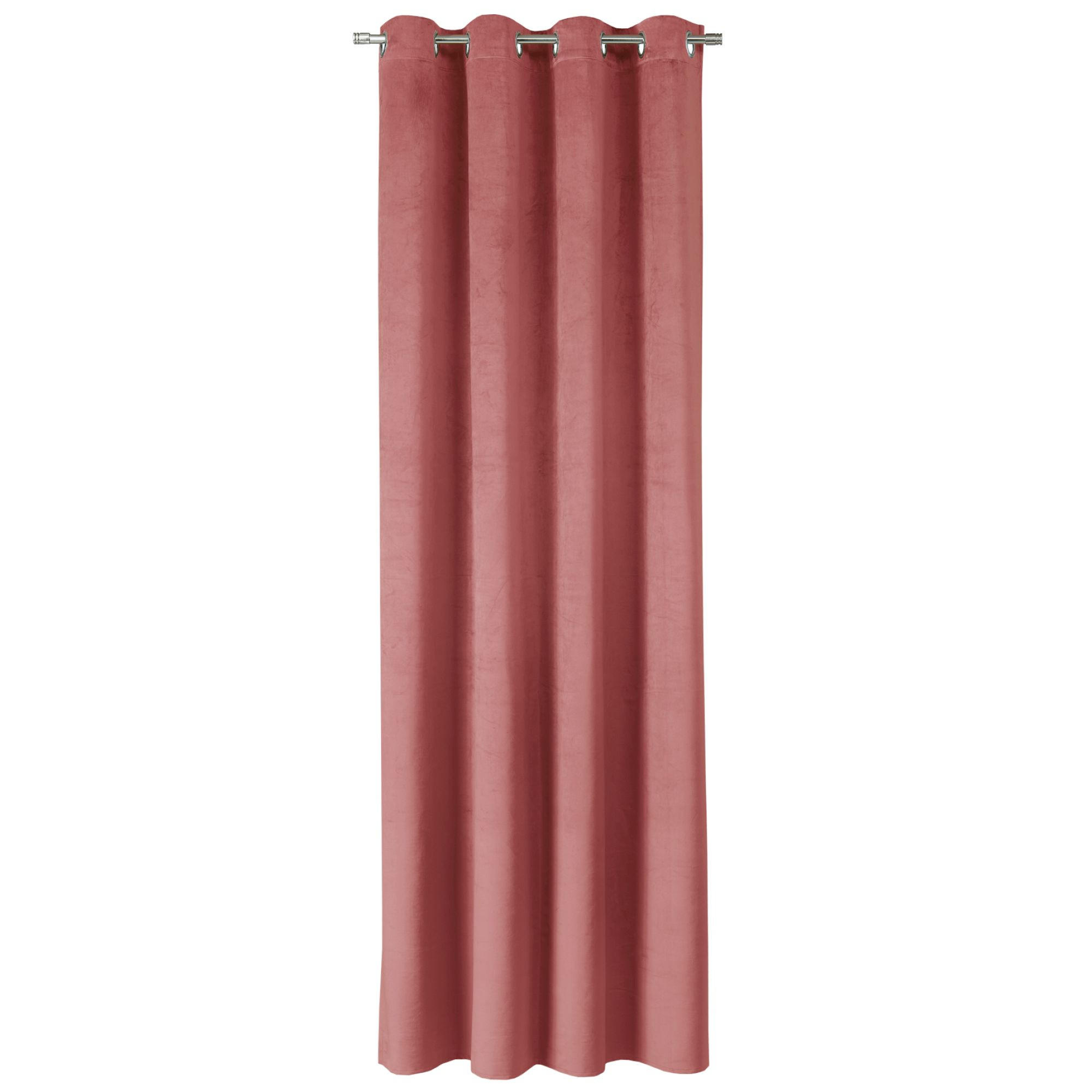 ÖSENVORHANG VELVET SIGNATURE - Rosa, Textil (140/1/250cm) - Tom Tailor