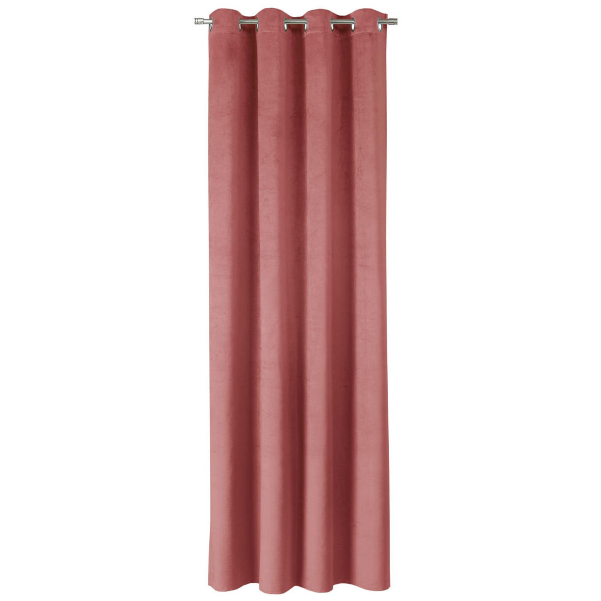 ÖSENVORHANG VELVET SIGNATURE - Rosa, Textil (140/1/250cm) - Tom Tailor