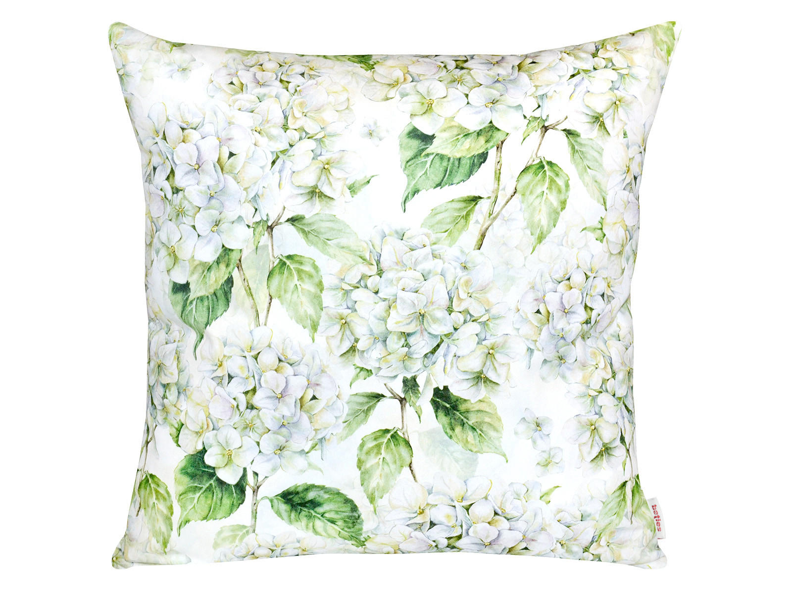 KISSENHÜLLE Landlust-Hortensie weiß 50/50 cm - Weiß/Grün, Textil (50/50cm) - beties Heimtextil