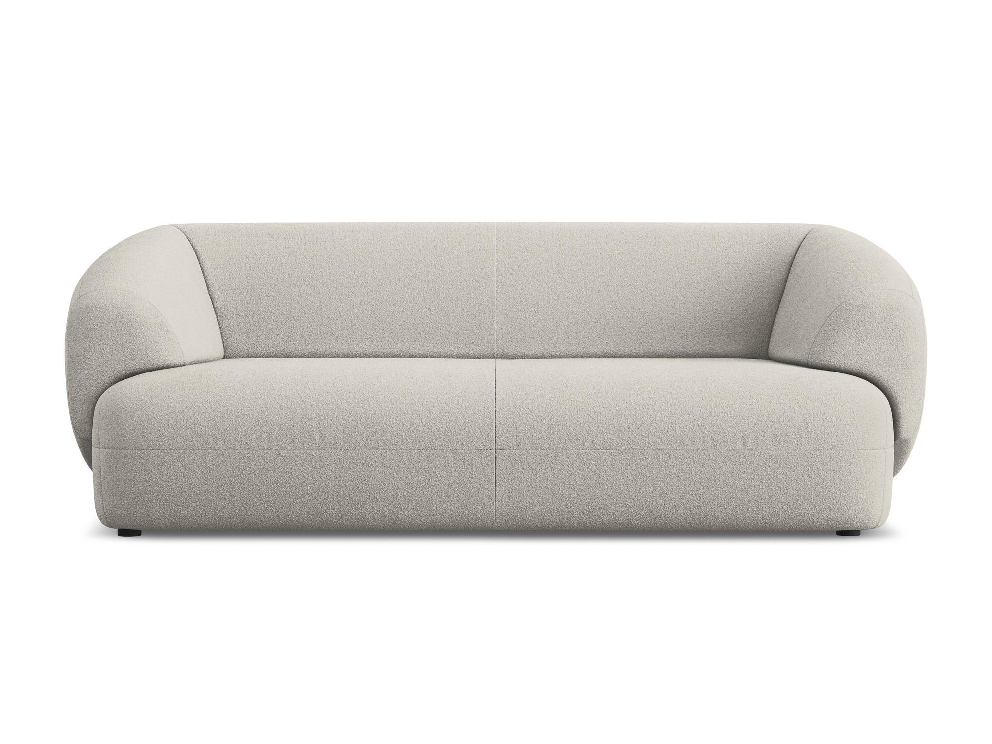 3-SITZER SOFA Bouclé Stoff Beige - Beige/Schwarz, Kunststoff/Textil (212/81/98cm) - Makamii
