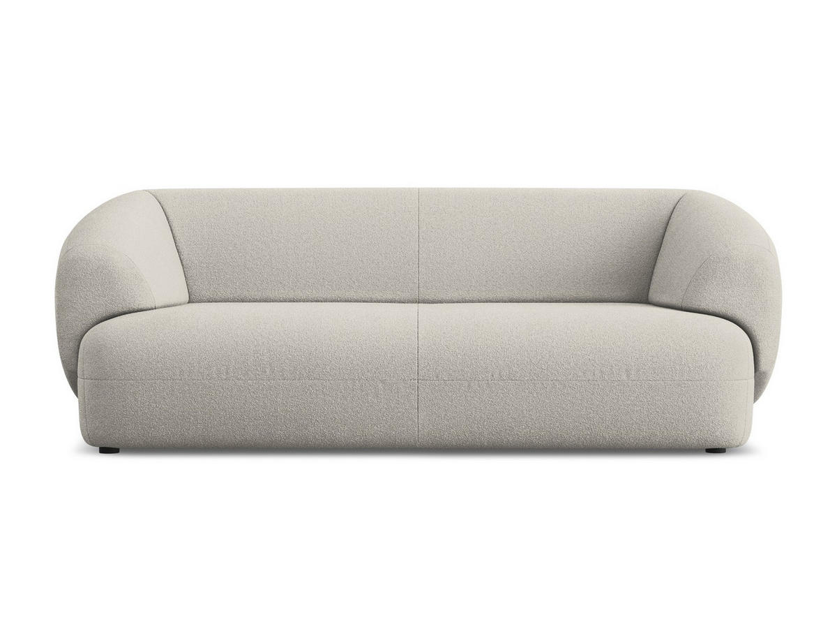 3-SITZER SOFA Bouclé Stoff Beige - Beige/Schwarz, Kunststoff/Textil (212/81/98cm) - Makamii