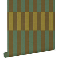 TAPETE Leinenoptik-Streifen 50 x 900 cm - Grün, Papier (50/900cm) - ESTAhome