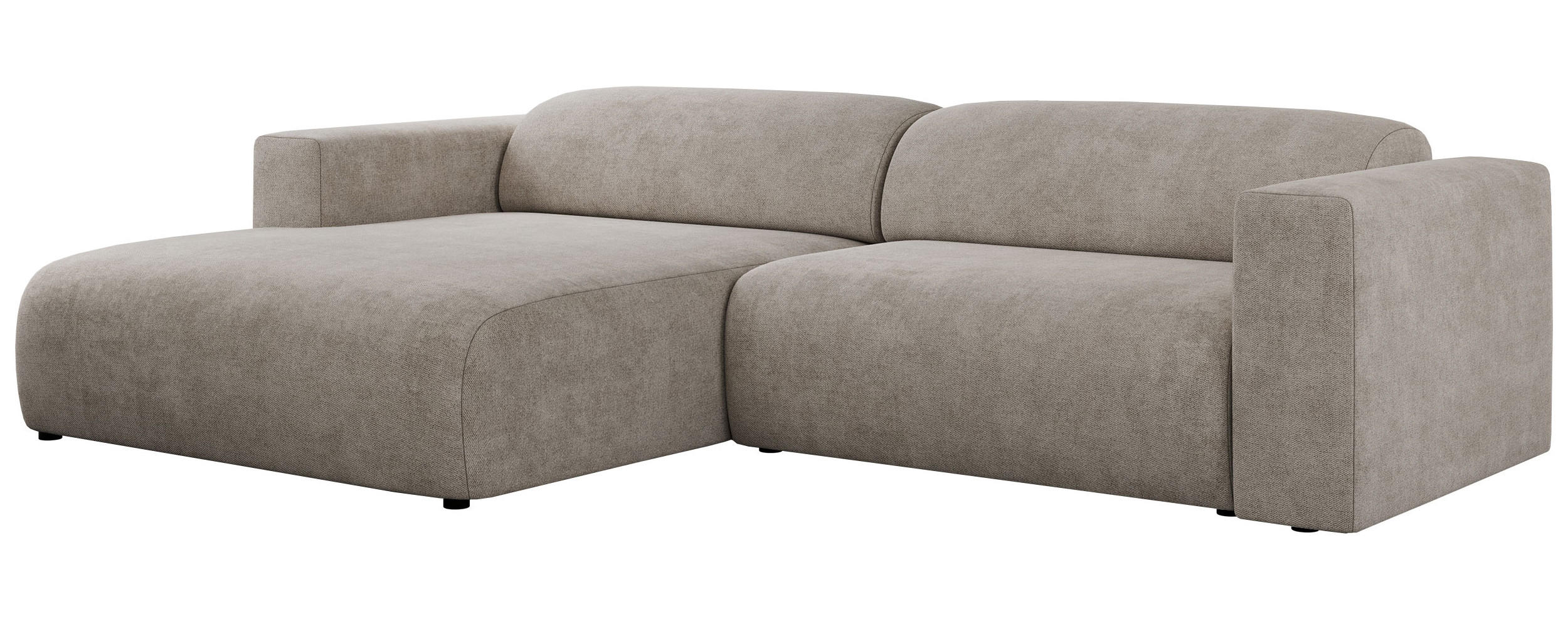 ECKSOFA PASADENA Beige Struktur - Links Seite - Beige/Schwarz, Kunststoff/Textil (288/180cm) - MKS