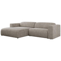 ECKSOFA PASADENA Beige Struktur - Links Seite - Beige/Schwarz, Kunststoff/Textil (288/180cm) - MKS