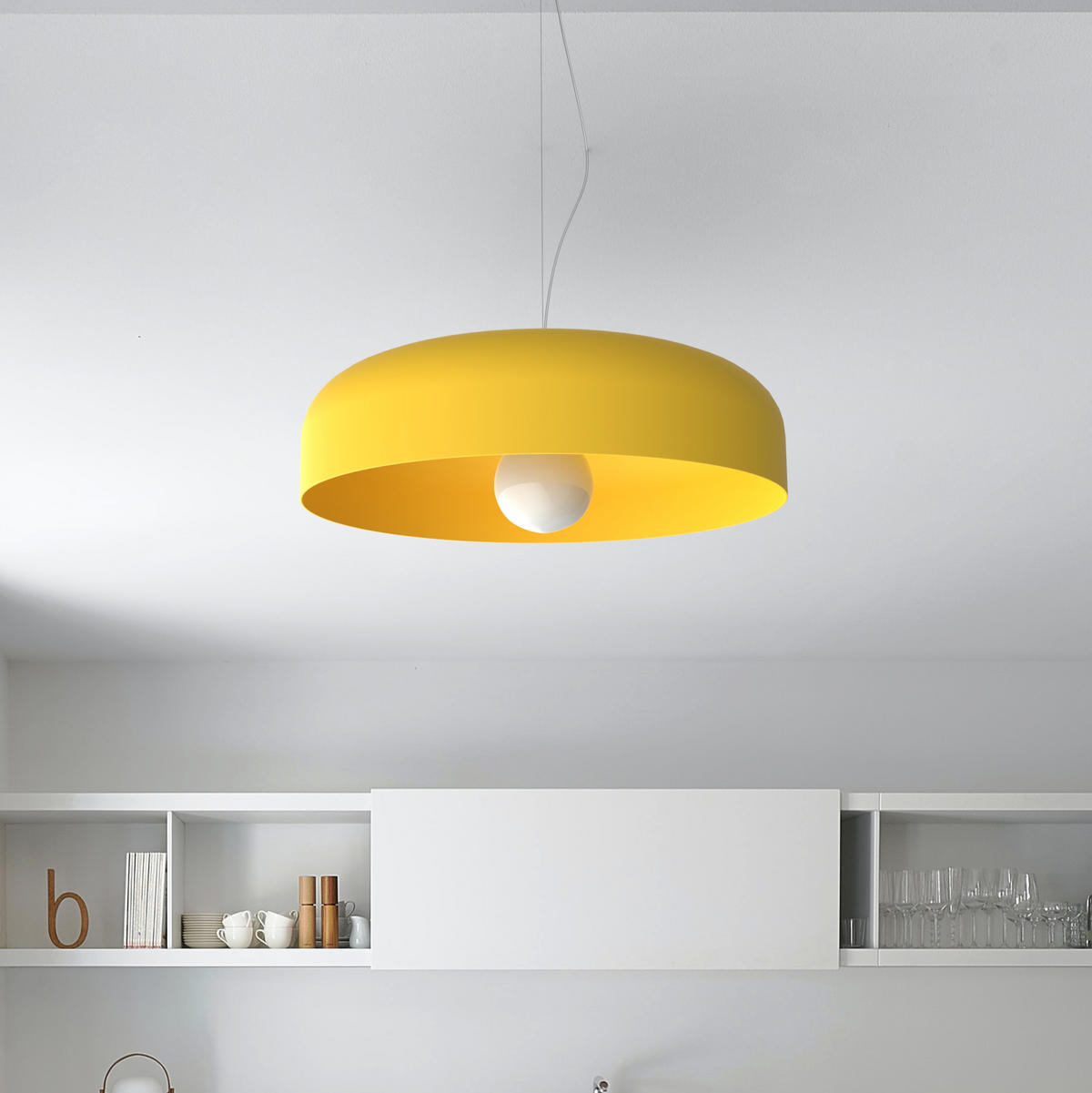 HÄNGELEUCHTE - Gelb, Metall (50/50/12cm) - Lumicom