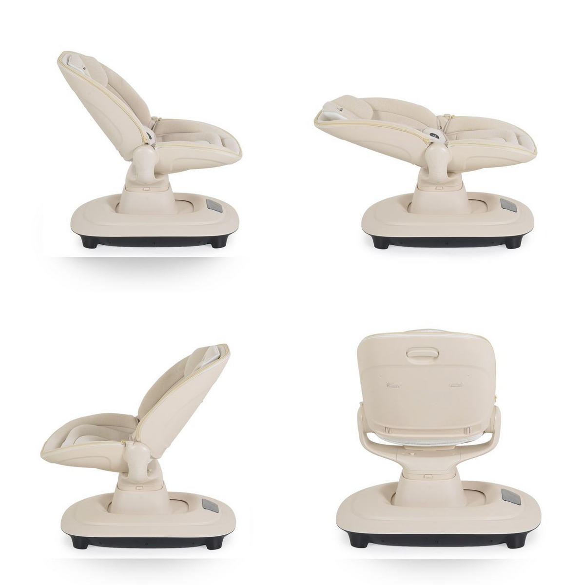 BABYWIPPE Hera beige App-Steuerung, 360° drehbar, Moskitonetz, 5-Punkt-Gurt, 5 Stufen - Beige, Metall - Cangaroo
