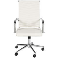 BÜROSTUHL Zynor Kunstleder weiß - Chromfarben/Weiß, Metall (57/109/60cm) - TPFLiving