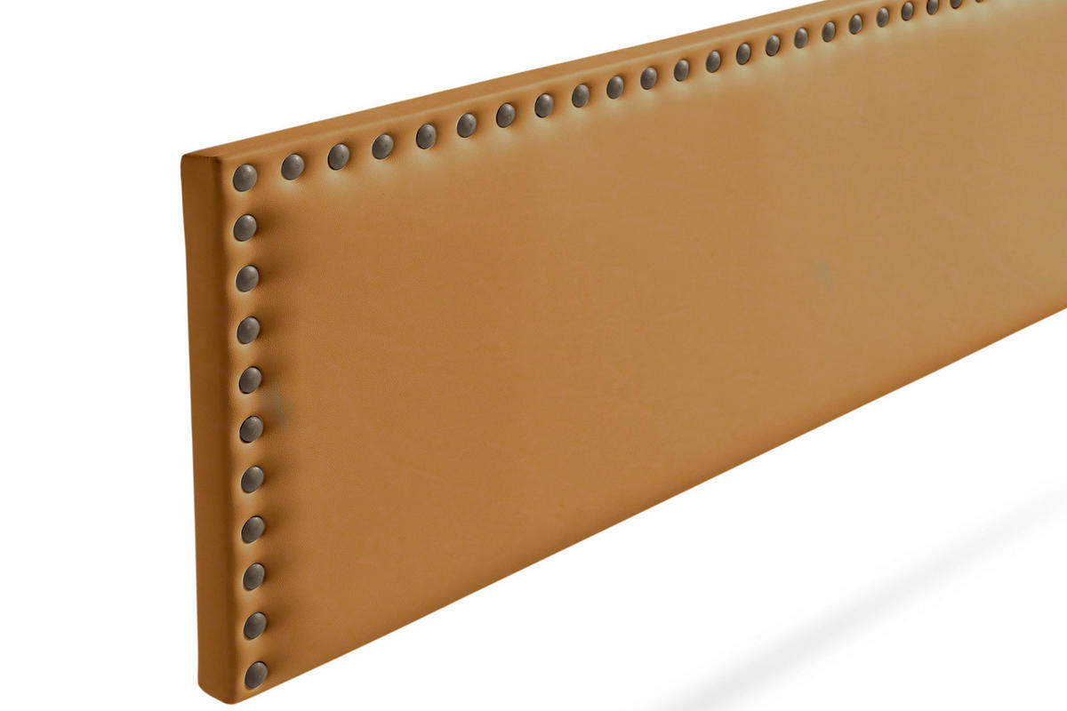 KOPFTEIL gepolstert MODENA Kunstleder 130x55x8 cm - Hellbraun - Moonia - Hellbraun, Holz (130/8/55cm)