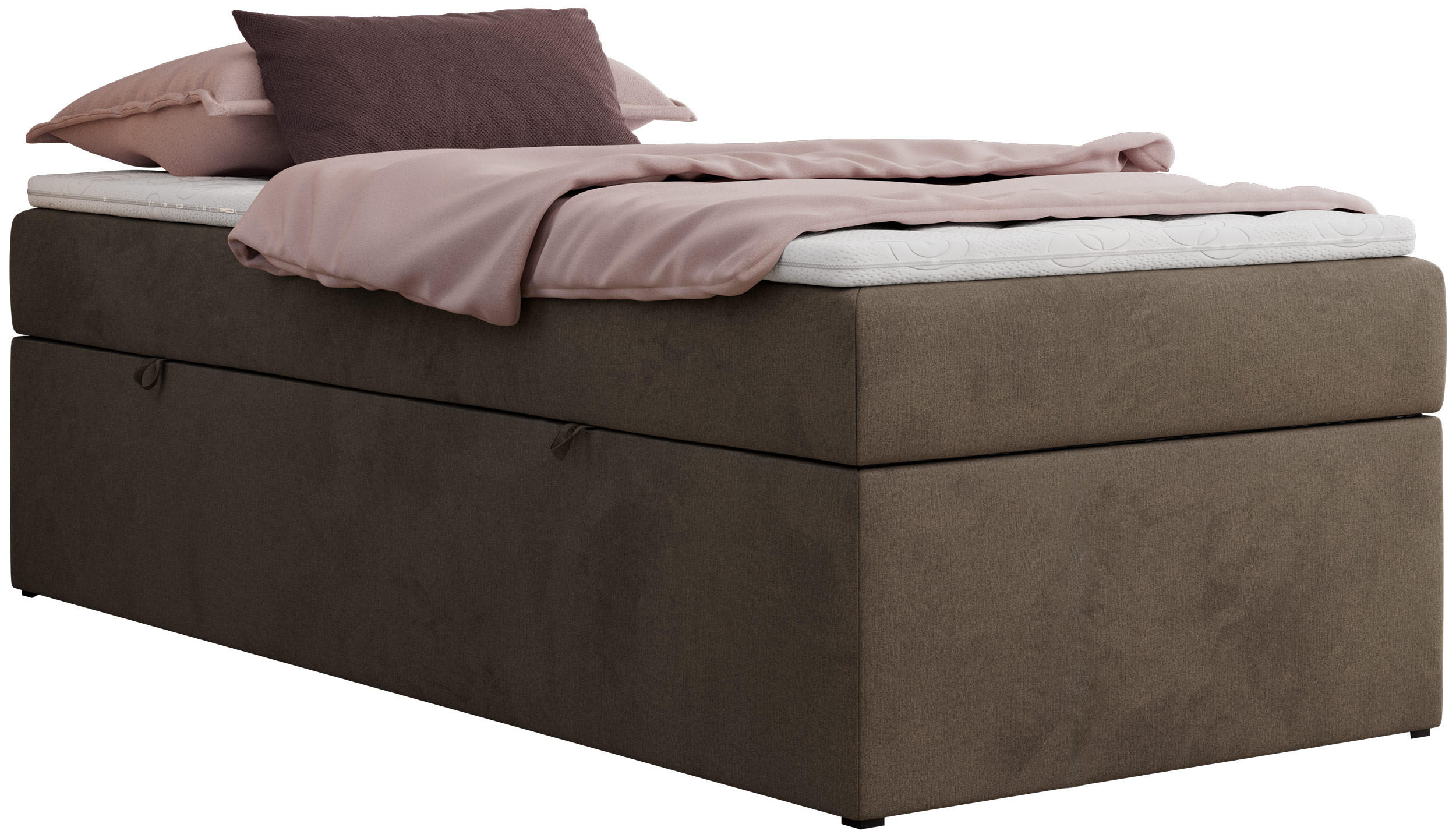 BOXBETT ZERO 90/200 - Braun Velvet - H4 - Topper Visco - Braun, Textil (90/200cm) - MKS