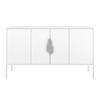 SIDEBOARD Merlin, Weiß, Silberne Details - Silberfarben/Weiß, Holzwerkstoff/Metall (138/79/40cm) - Skandica