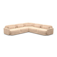ECKSOFA Valencia L Form Samtstoff Beige - Beige, Textil (229/229cm) - Sofa Dreams