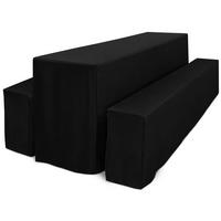 BIERTISCHHUSSE Premium L 70 cm Schwarz 3tlg - Schwarz, Kunststoff/Textil (70/220cm) - Beautissu 
