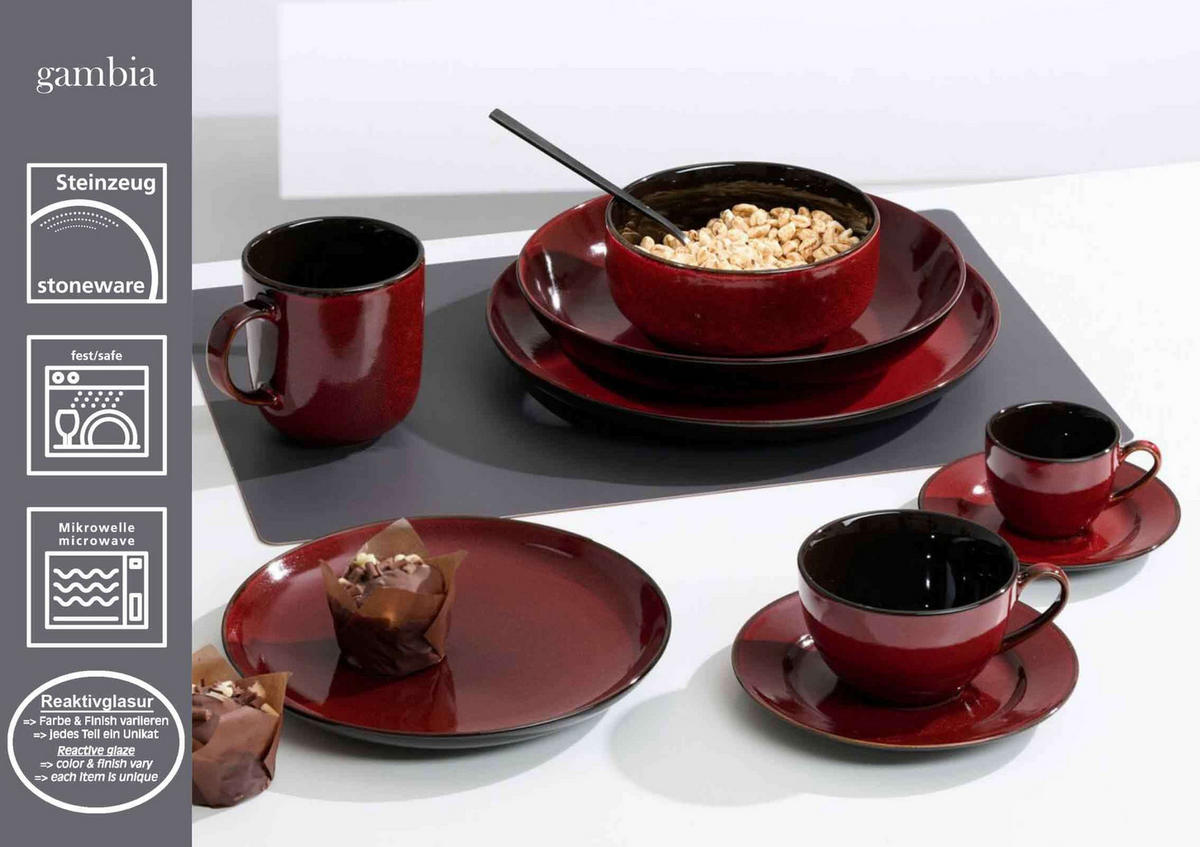 SUPPENTELLER Gambia rot ø 14,5 cm 6er Set - Rot, Keramik (23cm) - Ritzenhoff Breker