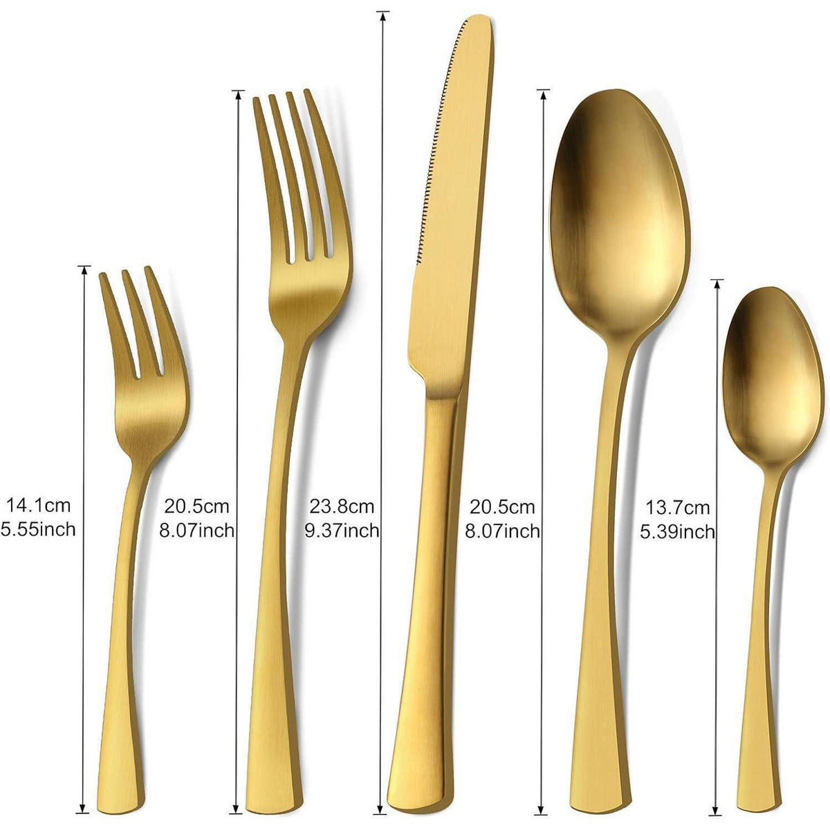 BESTECKSET 30-teilig matt Gold für 6 Personen - Goldfarben, Metall