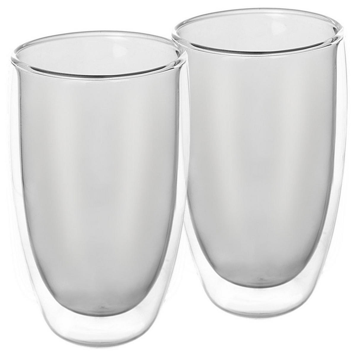 THERMOGLAS-SET Latte 2er-Pack transparent - Klar, Glas (0.46L) - Orion 