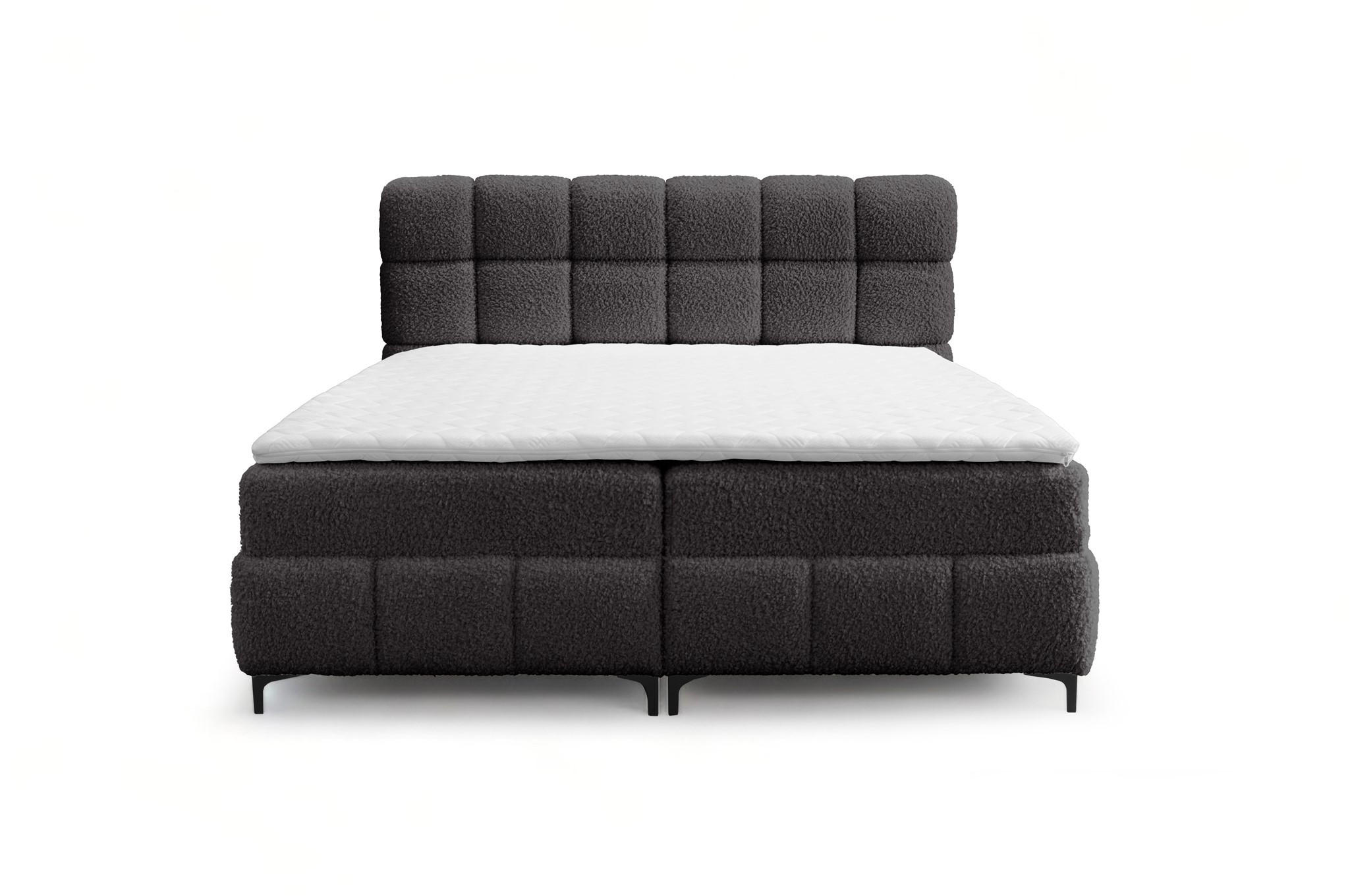 BOXBETT Sophie In Rolf - Anthrazit, Holzwerkstoff/Textil (100/200cm) - Fun Möbel