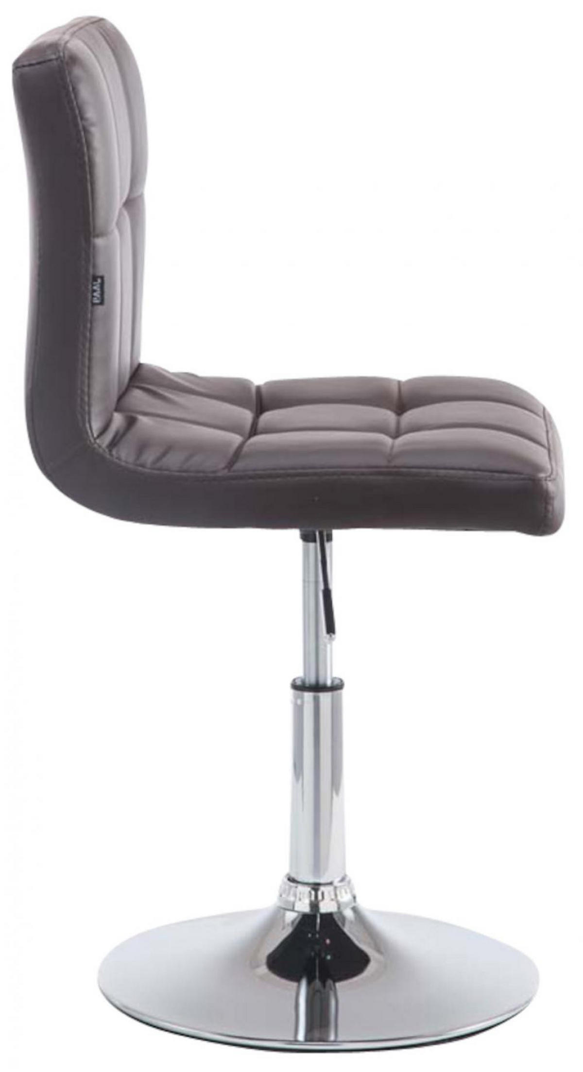 DREHSTUHL 4er Set Lederlook braun - Chromfarben/Braun, Textil/Metall (44/74/49cm) - CLP