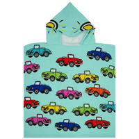 PONCHO Kinder Mikrofaser Mehrfarbig 60x60 250g/m² - PONCHO Autos - Multicolor, Textil (Einheitsgrößenull) - LE COMPTOIR DE LA PLAGE