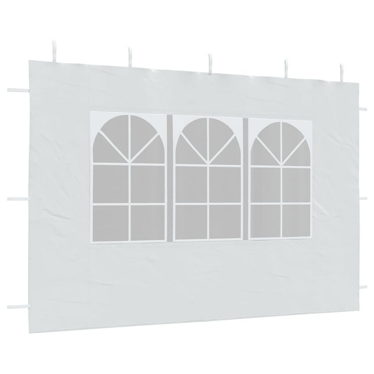 PARTYZELT-SEITENWÄNDE 2 Stück Mit Fenster Pe Weiss - Weiß, Kunststoff (300/195cm) - vidaXL