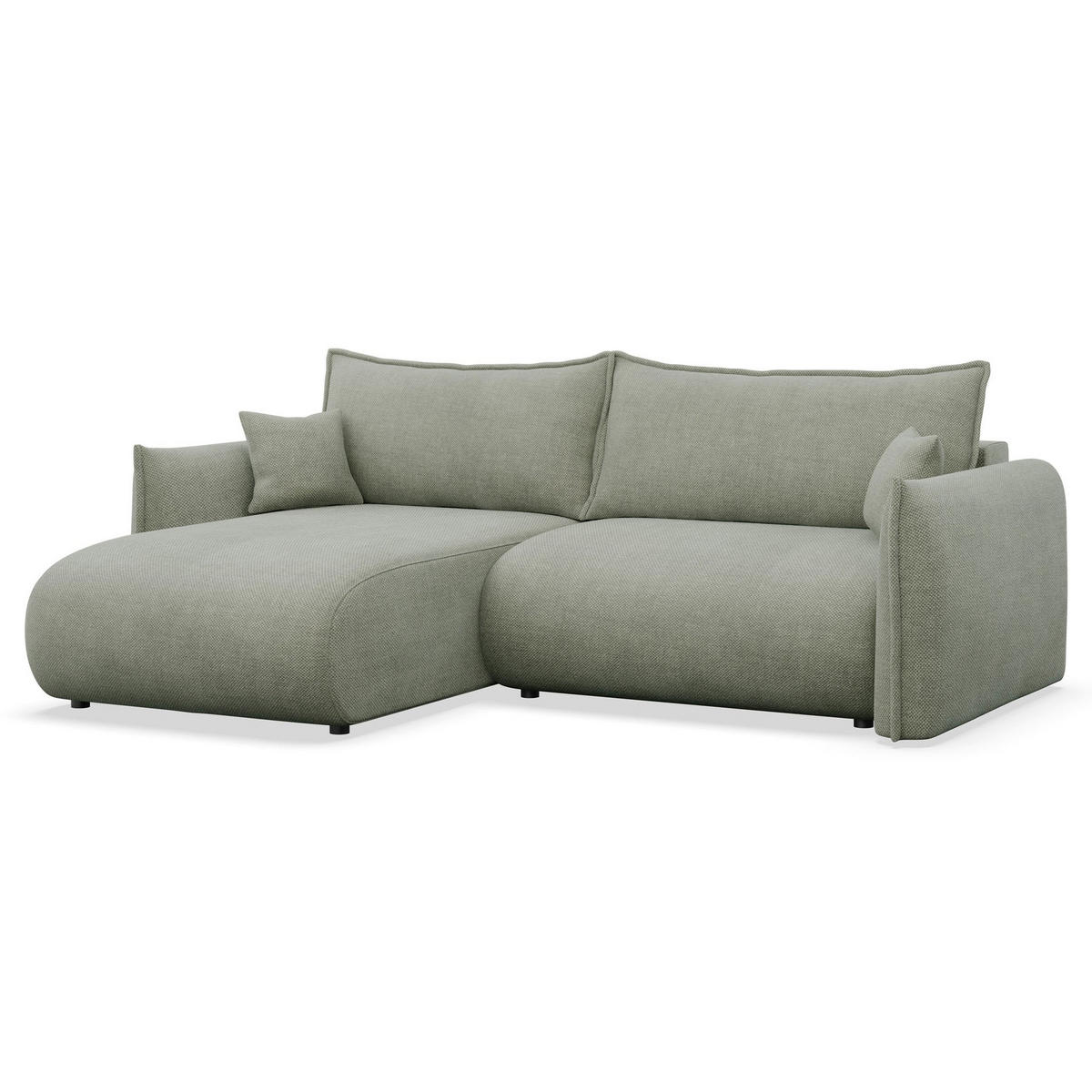 ROHOVÁ SEDAČKA Cushi šalvějově zelená žinylka - černá/světle zelená, textil/plast (252/183cm) - Selsey