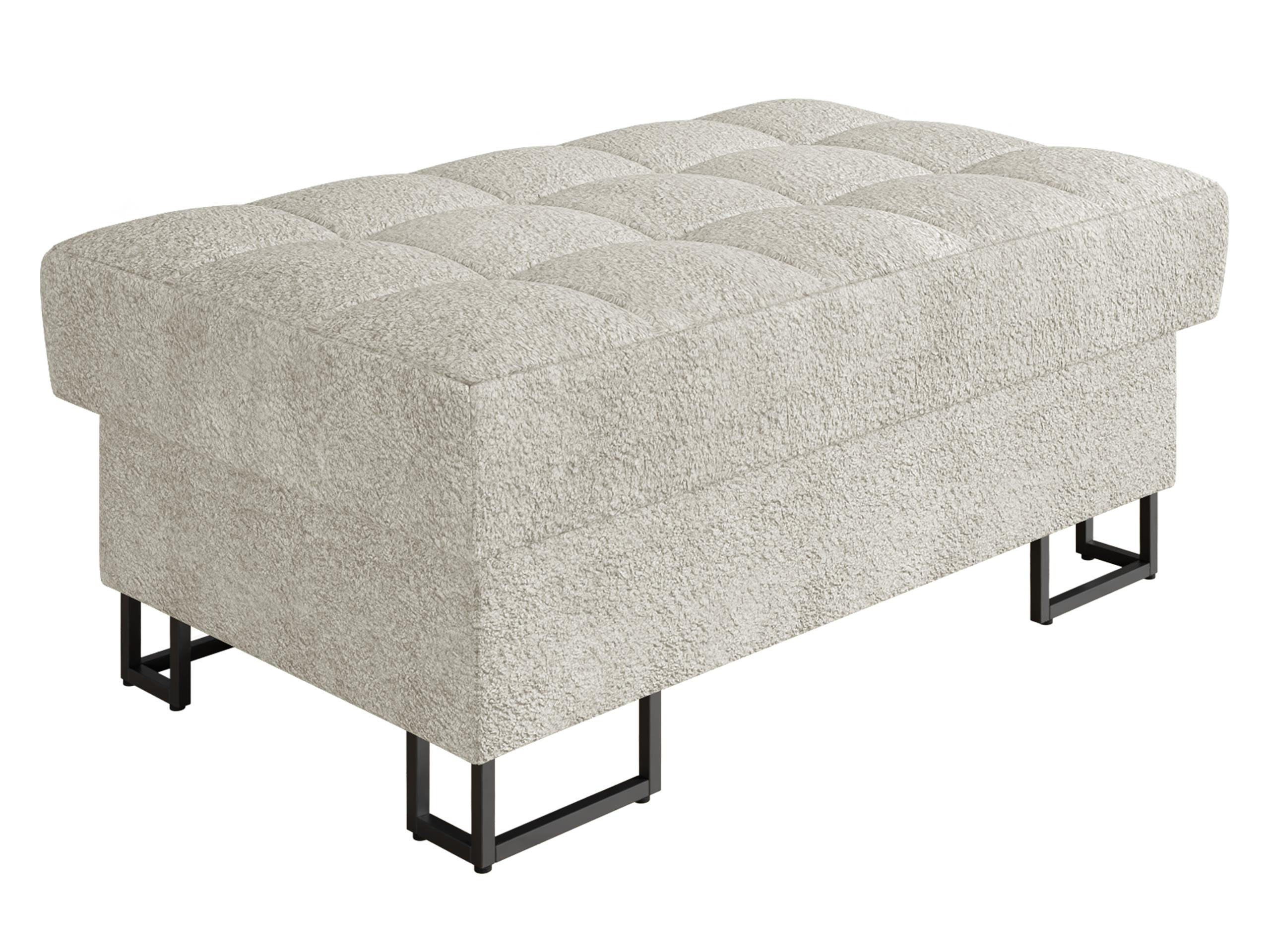 POLSTERHOCKER Laris - Ecru/Schwarz, Holz/Textil (106/44/67cm) - MIRJAN24