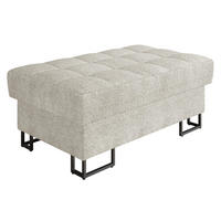 POLSTERHOCKER Laris - Ecru/Schwarz, Holz/Textil (106/44/67cm) - MIRJAN24
