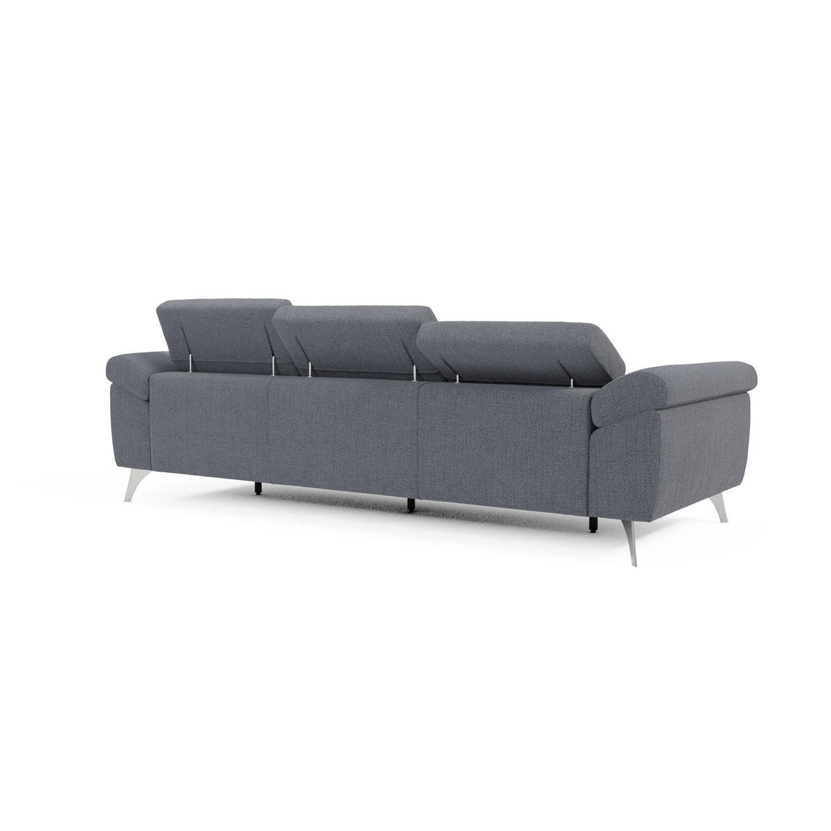 LINEARSOFA Donatello - Graphitfarben, Metall (265/76/102cm) - Divani.store