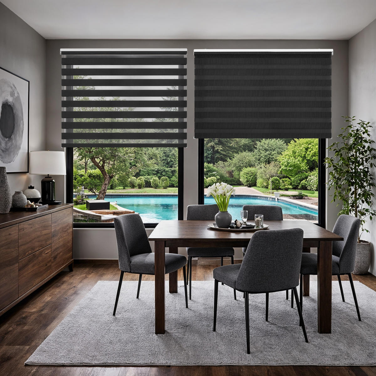 DOPPELROLLO Silber 160X250 - Silberfarben, Kunststoff (160/250cm) - STORESDECO