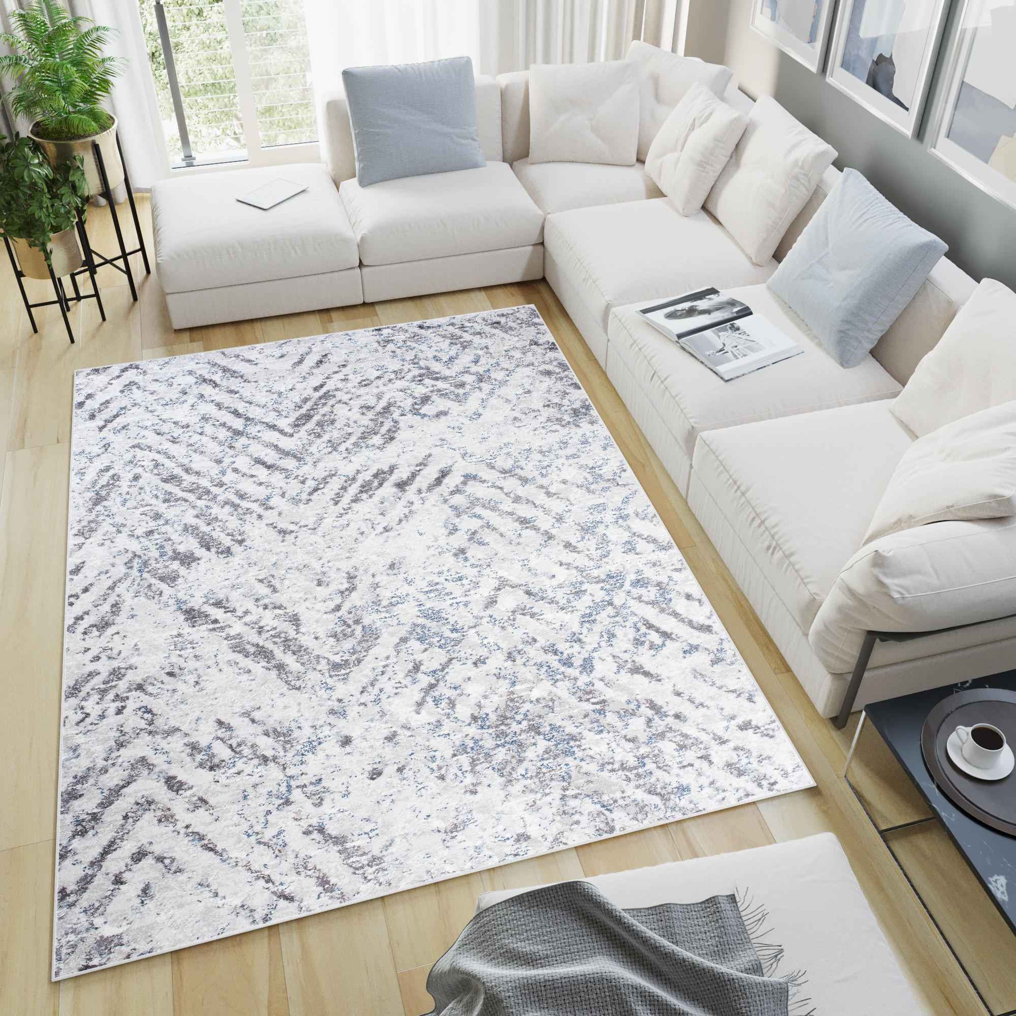TEPPICH SKY Hellgrau 250/350 cm - Hellgrau, Textil (250/350cm) - Tapiso