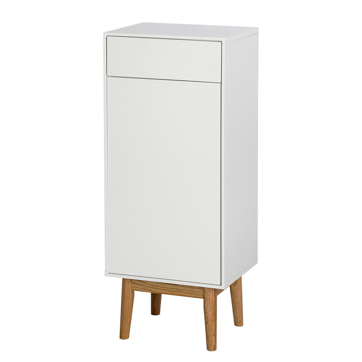 UNTERSCHRANK mit 1 Schublade - Eiche teilmassiv - Weiß, Holz/Holzwerkstoff (40/97/32cm) - home24