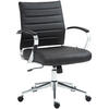 DREHSTUHL Echtleder schwarz - Chromfarben/Schwarz, Leder/Metall (57/90/62cm) - CLP