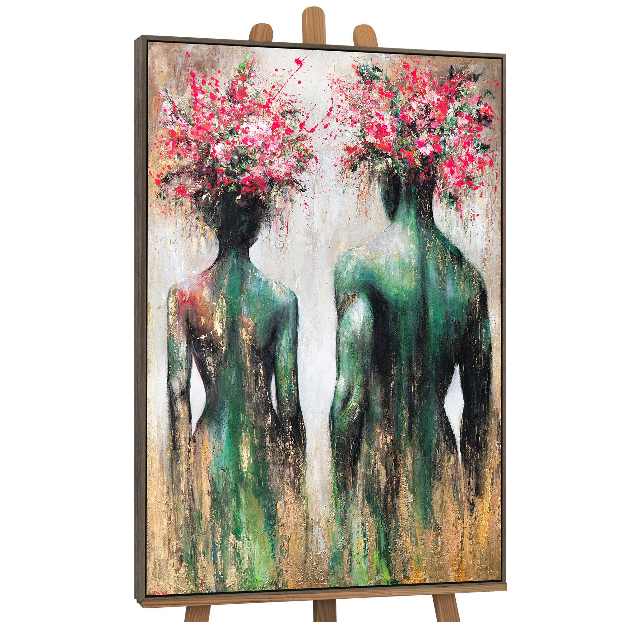 GEMÄLDE Blüte der Seelen Schattenfugenrahmen Grau 120x80 cm - Grau, Holz (120/80cm) - YS-art gallery