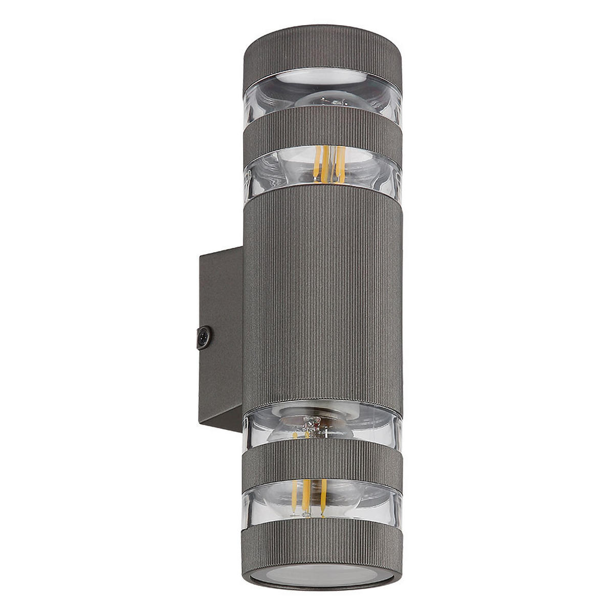 LED WANDLEUCHTE Glas Anthrazit 2-flammig - Anthrazit, Glas (6.5/22/22cm) - Globo Lighting