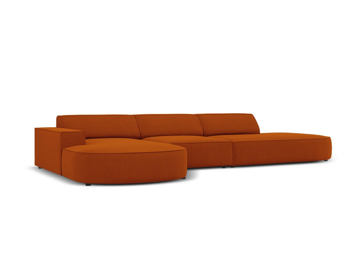 ECKSOFA links Jodie aus strukturiertem Stoff terrakotta 4 Sitzplätze - Terra cotta, Textil (166/342cm) - Micadoni