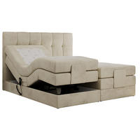 BOXBETT VITTORIA 160/200 - Beige Velvet - H3 - Beige, Holz/Textil (160/200cm) - MKS