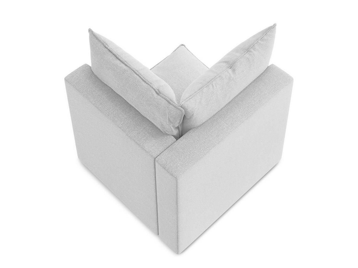 SOFAELEMENT Bouclé Stoff Grau - Silberfarben/Schwarz, Holzwerkstoff/Kunststoff (90/77/90cm) - Makamii