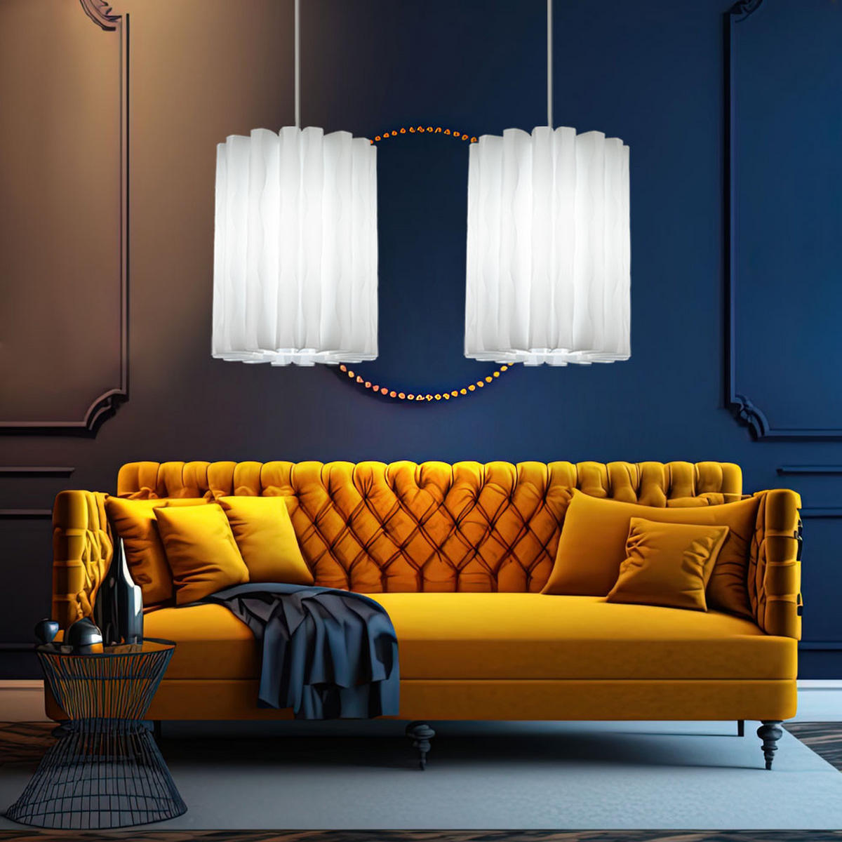 LED HÄNGELEUCHTE Elena Weiß - Weiß, Kunststoff (27/27/135cm)