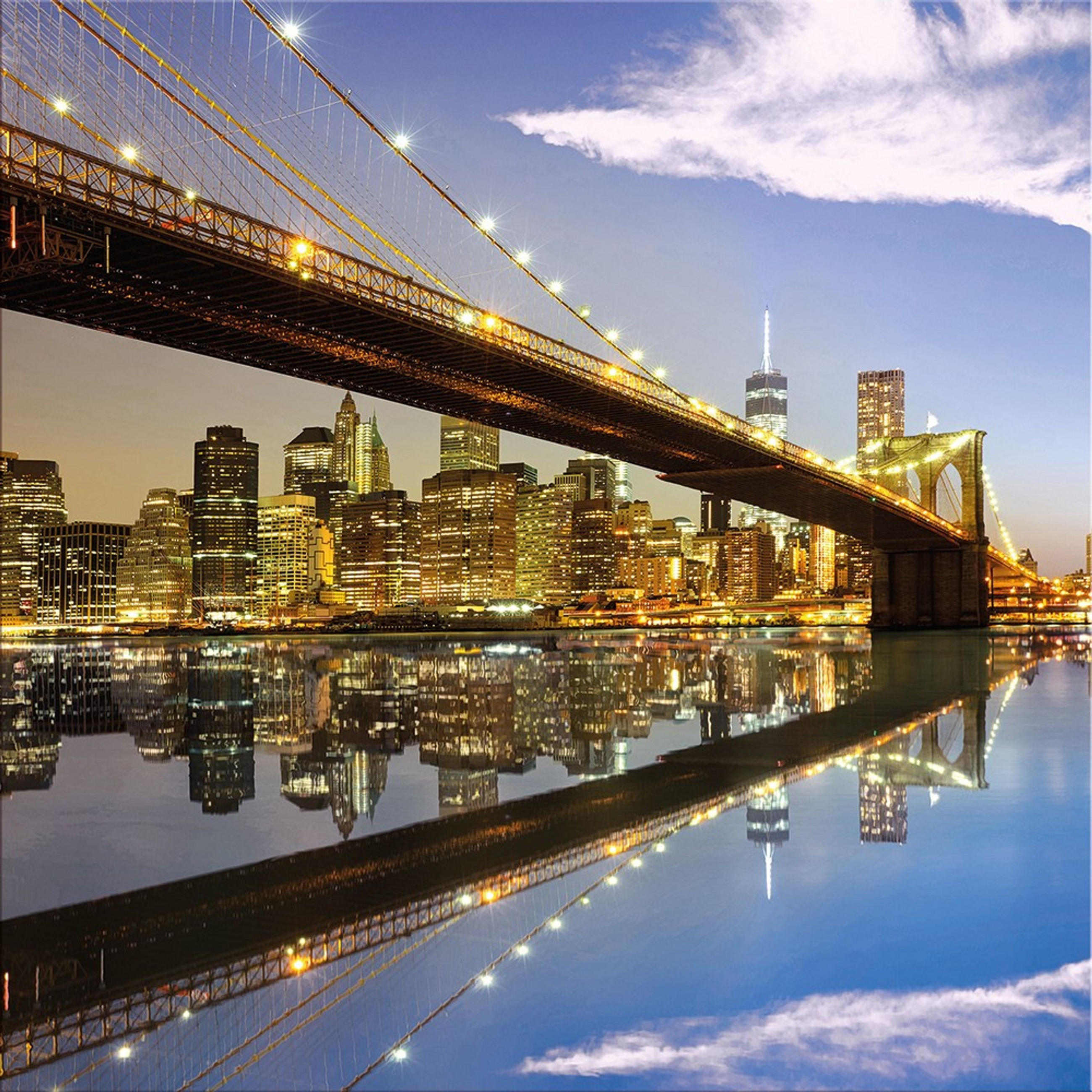 BILD 30x30 cm New York Skyline - Gelb, Holzwerkstoff (30/30/2cm) - artissimo