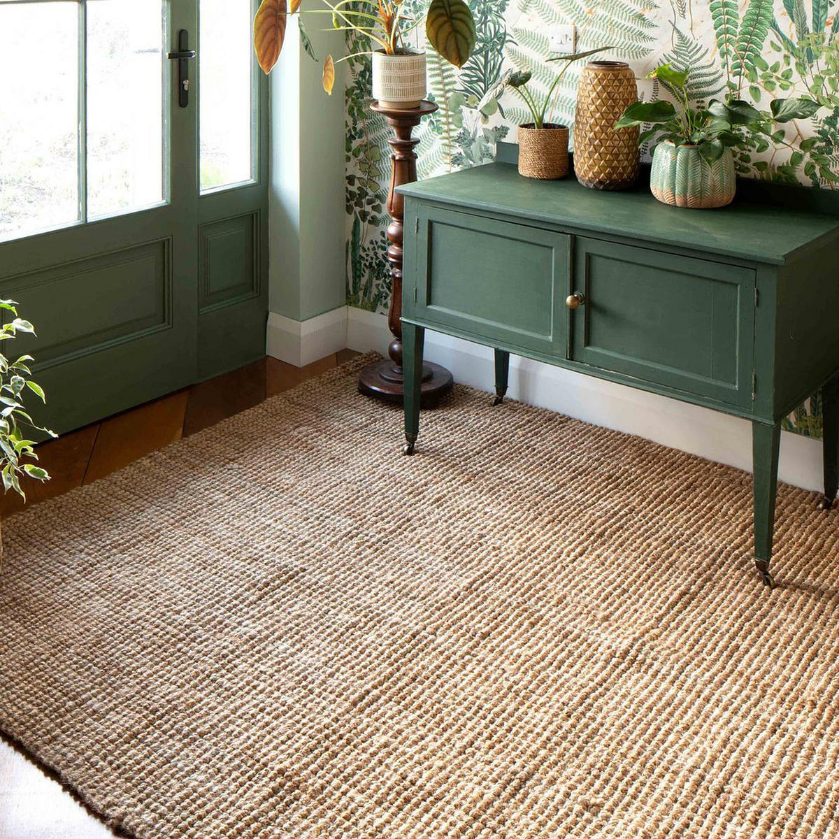 JUTETEPPICH Boucle Jute Braun - Braun, Textil (239/330cm) - Kukoon Rugs