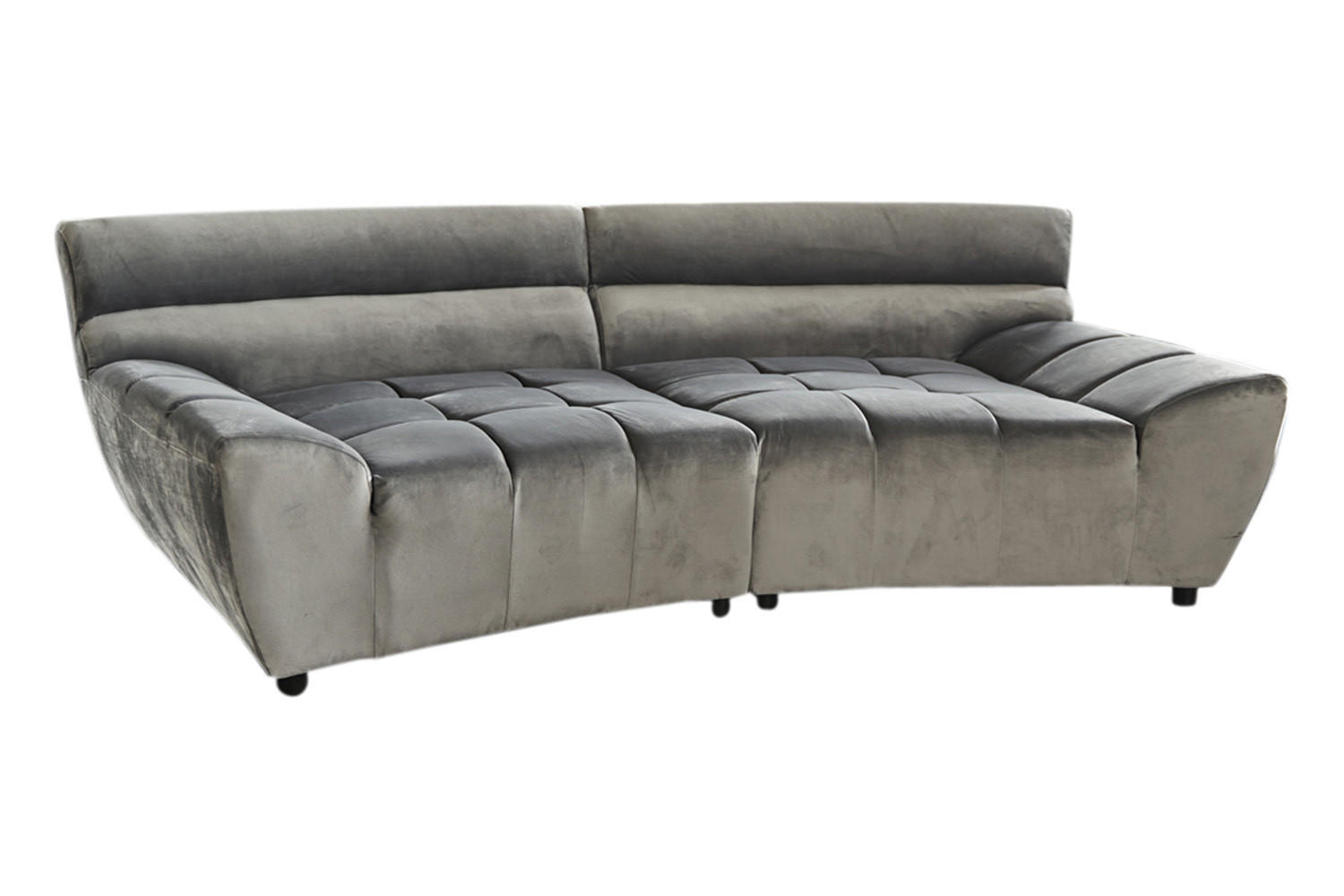 BIG SOFA NERLA Grau Webstoff - Dunkelbraun/Schwarz, Textil (260/78/165cm) - KAWOLA